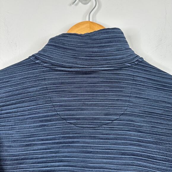 Perry Ellis Blue Textured Long Sleeve Quarter Zip - Picture 5 of 7